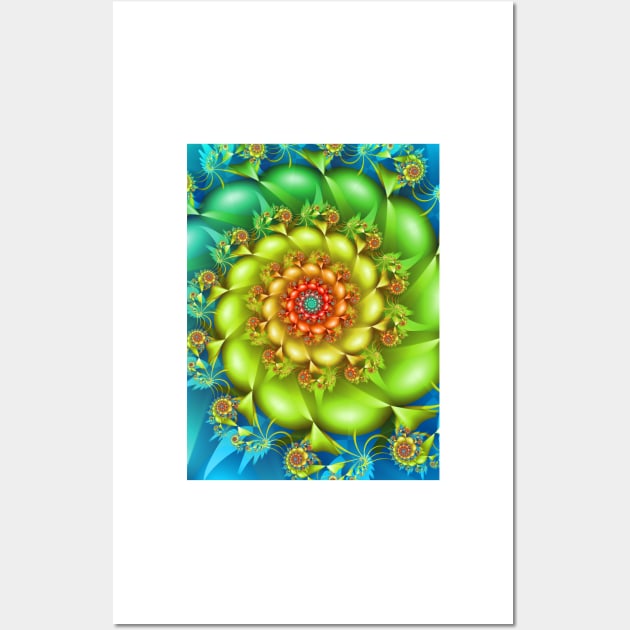 Colourful Fractal Spiral Wall Art by pinkal